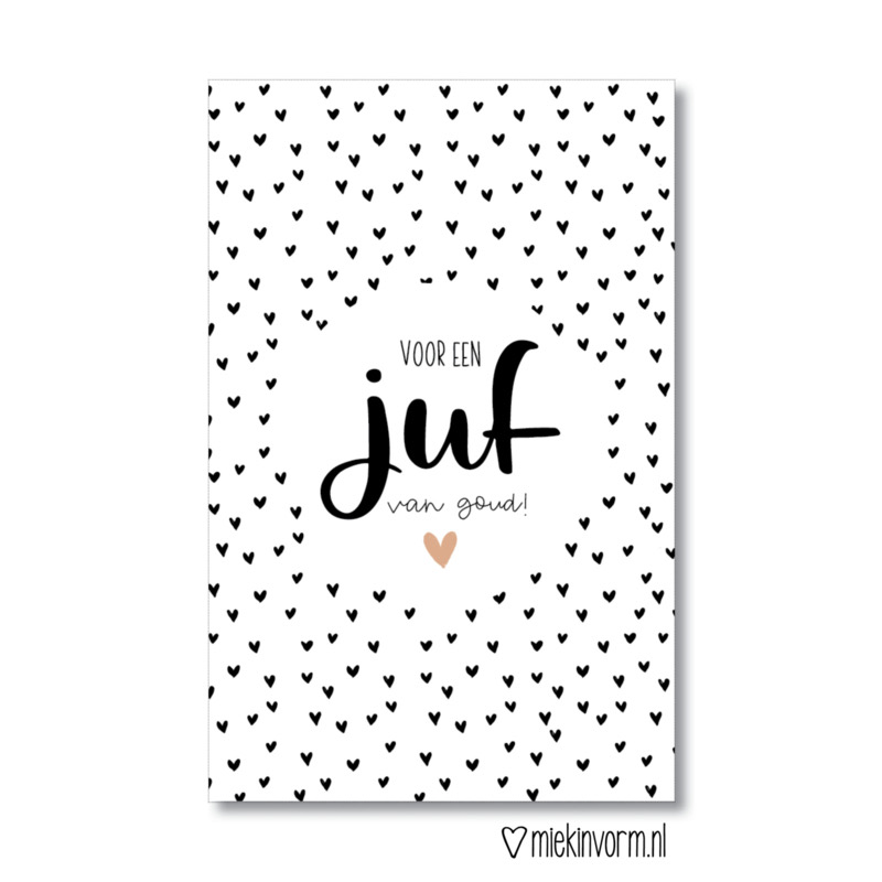 minikaart voor een juf van goud