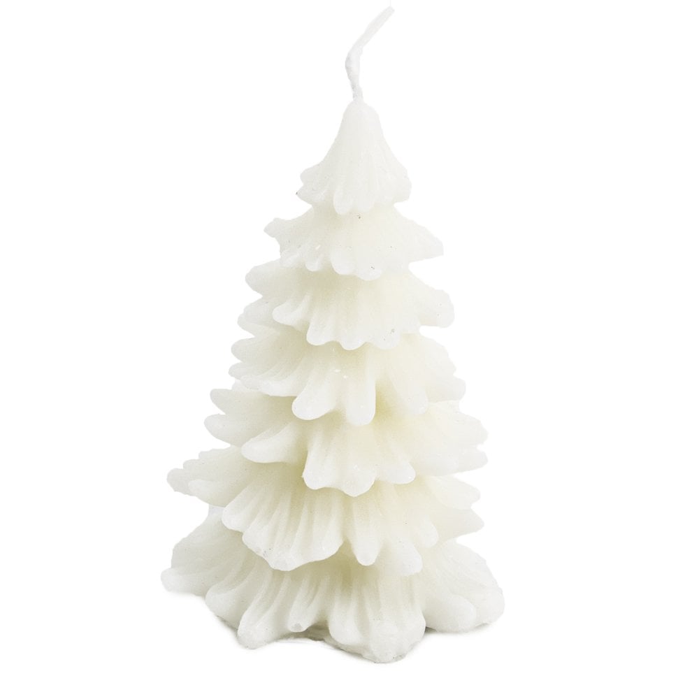 kaars kerstboom rustiek wit